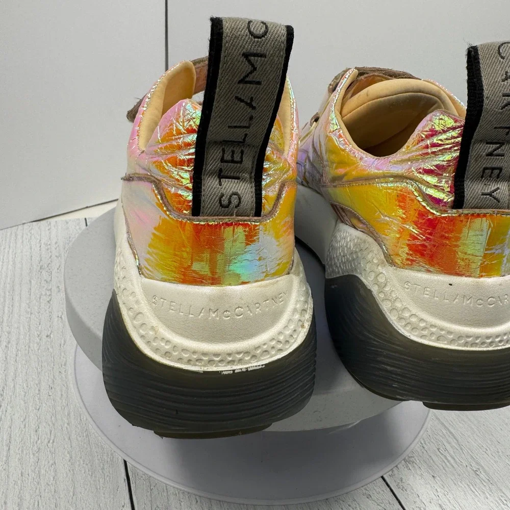 Stella McCartney Eclypse Holographic Platform‎ Sneakers Multi Velcro Womens 6